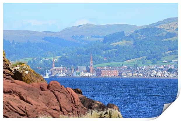 Largs viewed from Great Cumbrae Scotland Print by Allan Durward Photography