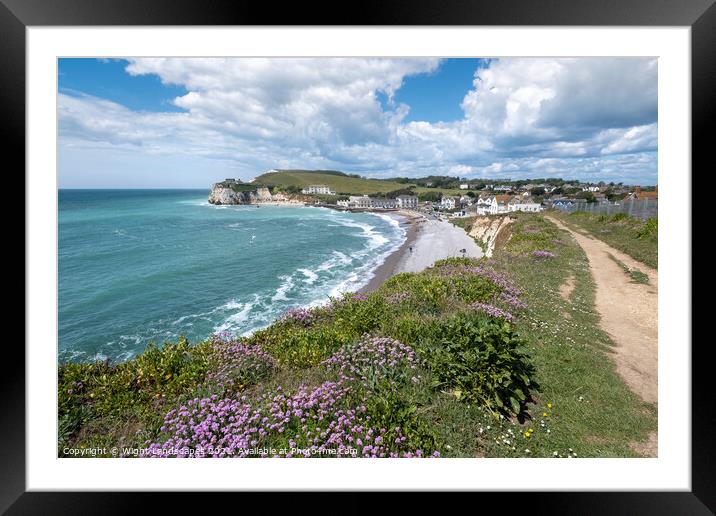 Freshwater Bay Coastal Path Framed Mounted Print by Wight Landscapes