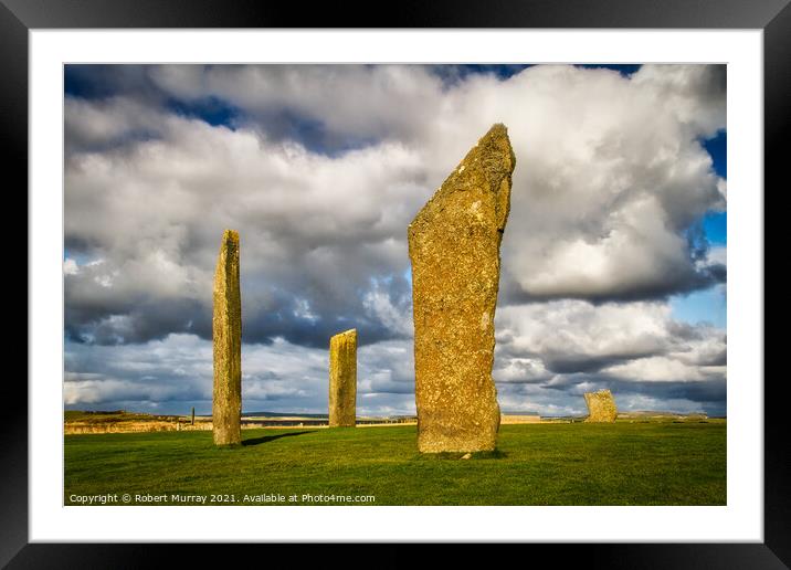 The Standing Stones of Stenness, Orkney Framed Mounted Print by Robert Murray