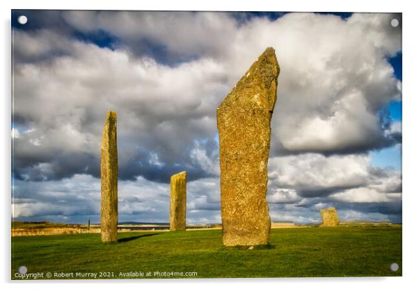 The Standing Stones of Stenness, Orkney Acrylic by Robert Murray