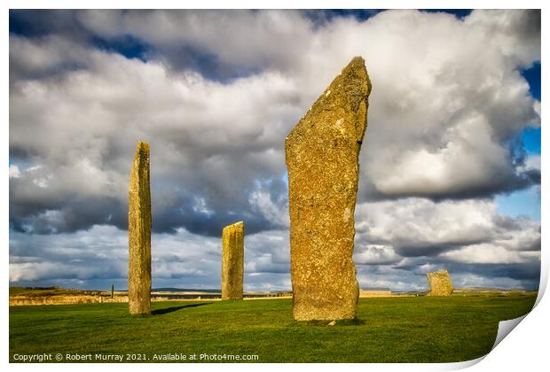 The Standing Stones of Stenness, Orkney Print by Robert Murray