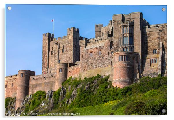 Bamburgh Castle in Northumberland, UK Acrylic by Chris Dorney