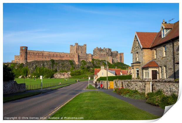 Bamburgh Castle in Bamburgh, Northumberland, UK Print by Chris Dorney