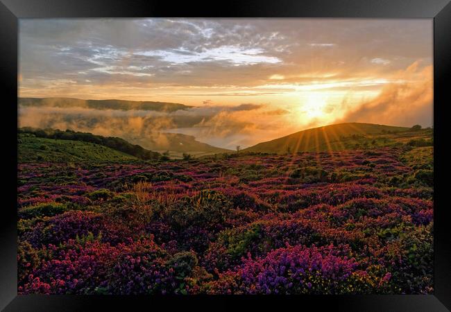 Exmoor Sunset Over Porlock Bay Somerset Framed Print by austin APPLEBY