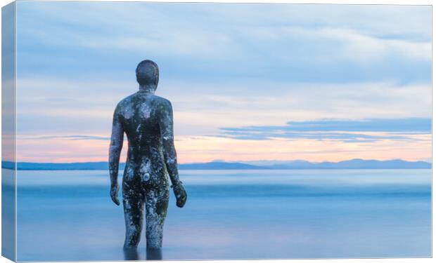 Iron Man surrounded in water at twilight Canvas Print by Jason Wells
