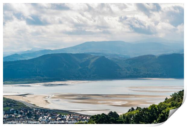 View of Snowdonia from Great Orme Llandudno Print by Phil Longfoot