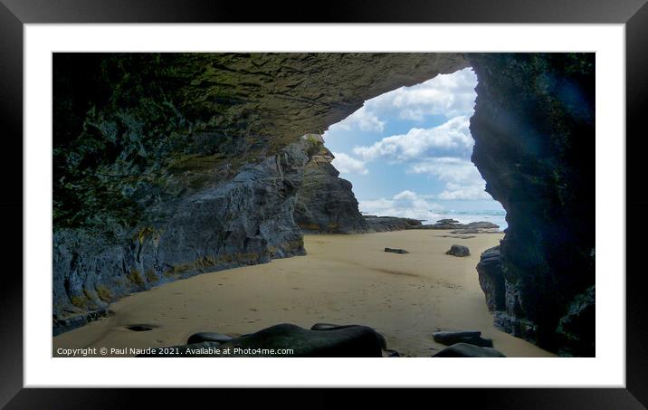 Coffee Bay beach Cave Transkei wild coast South Africa Framed Mounted Print by Paul Naude