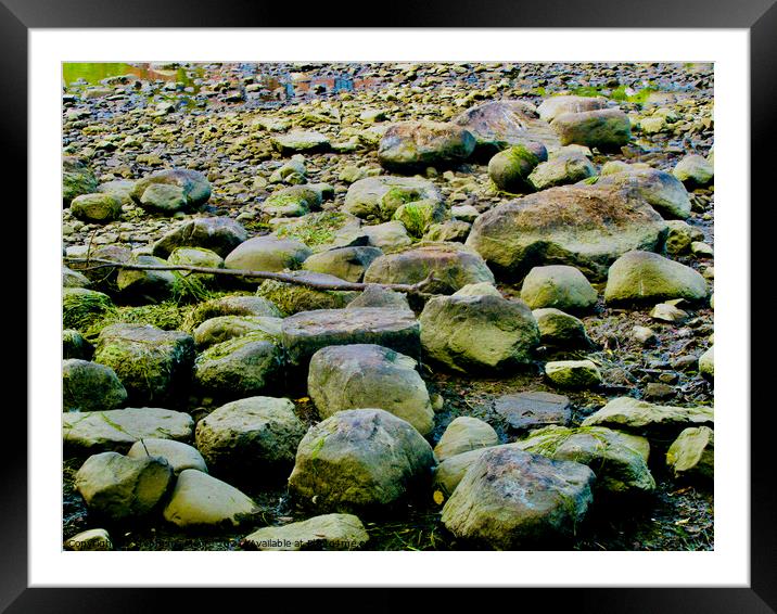 Rocks on the Riverbed Framed Mounted Print by Stephanie Moore
