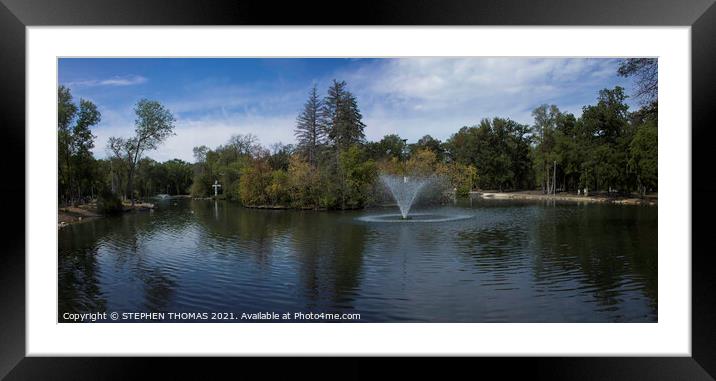The Duck Pond in St. Vital Park, Winnipeg, MB Canada. Framed Mounted Print by STEPHEN THOMAS