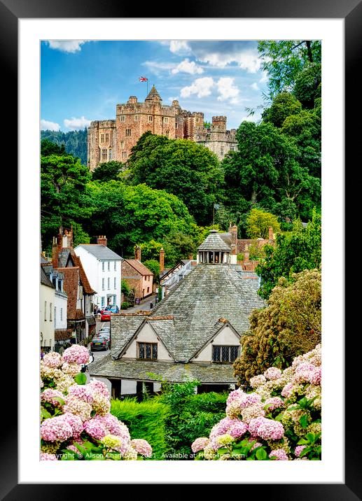 Dunster Village Scene Framed Mounted Print by Alison Chambers