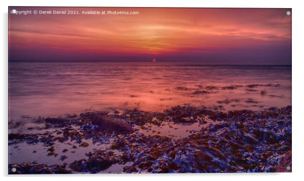 Sunrise at Peveril Point, Swanage Acrylic by Derek Daniel