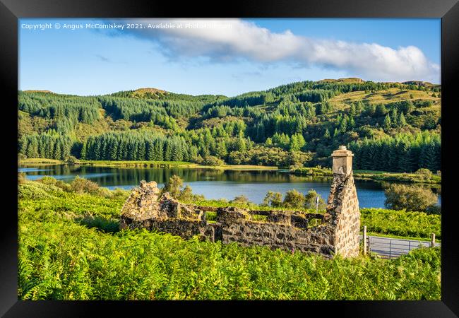 Ruined cottage with stunning view Framed Print by Angus McComiskey