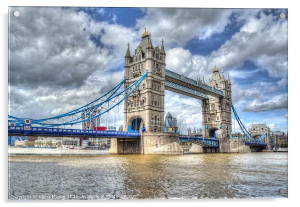 Tower Bridge Paint effect Acrylic by Diana Mower