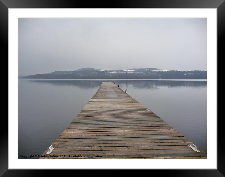 Pier at Loch Lomand Framed Mounted Print by Paula Jardine