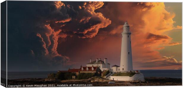 Towering over Stormy Seas Canvas Print by Kevin Maughan