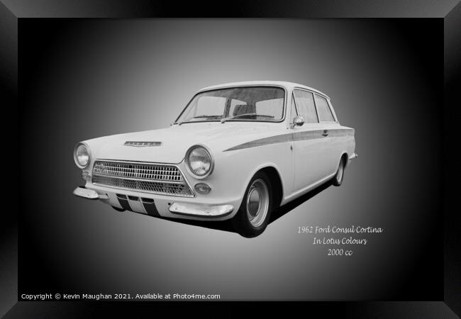 Vintage Ford Consul Cortina: A Technicolor Dream Framed Print by Kevin Maughan