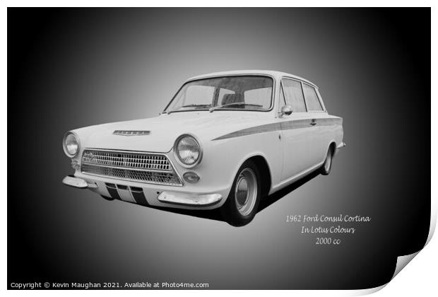 Vintage Ford Consul Cortina: A Technicolor Dream Print by Kevin Maughan