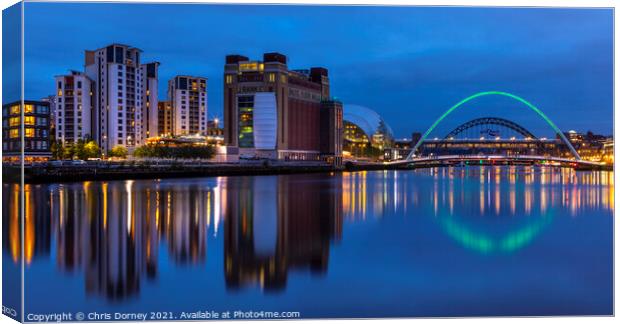 Quayside in Newcastle upon Tyne, UK Canvas Print by Chris Dorney