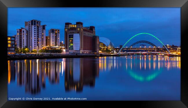 Quayside in Newcastle upon Tyne, UK Framed Print by Chris Dorney