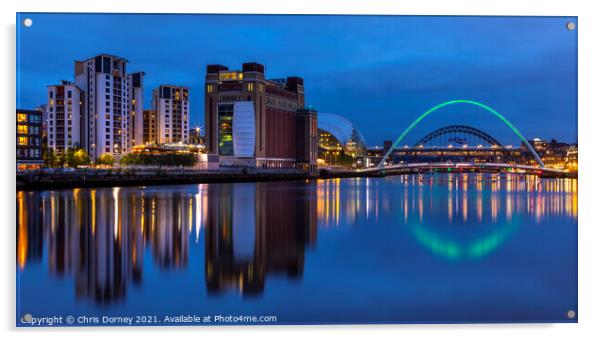 Quayside in Newcastle upon Tyne, UK Acrylic by Chris Dorney