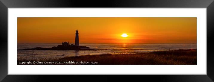 St. Marys Lighthouse at Whitley Bay in Northumberland, UK Framed Mounted Print by Chris Dorney