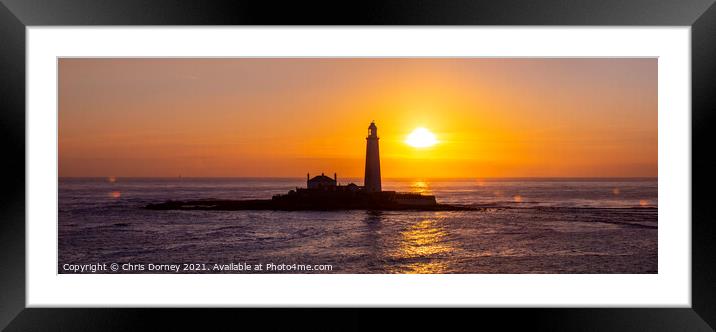 St. Marys Lighthouse at Whitley Bay in Northumberland, UK Framed Mounted Print by Chris Dorney