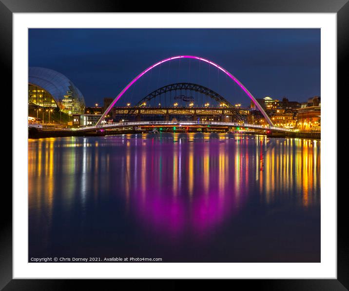 Quayside in Newcastle upon Tyne, UK Framed Mounted Print by Chris Dorney