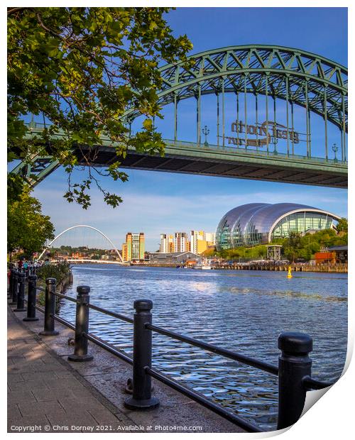Quayside in Newcastle upon Tyne, UK Print by Chris Dorney