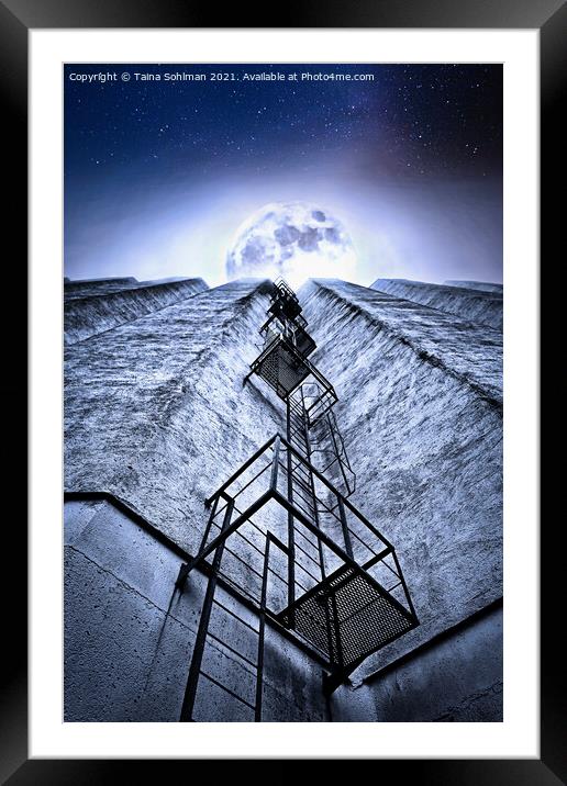 Ladder to the Full Moon Framed Mounted Print by Taina Sohlman