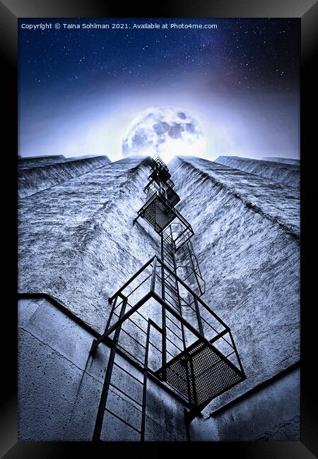 Ladder to the Full Moon Framed Print by Taina Sohlman