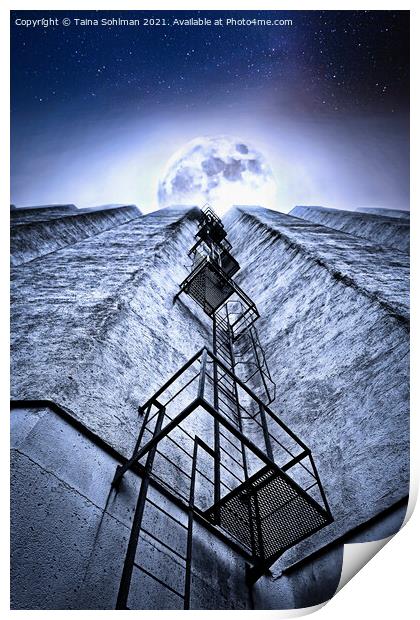 Ladder to the Full Moon Print by Taina Sohlman