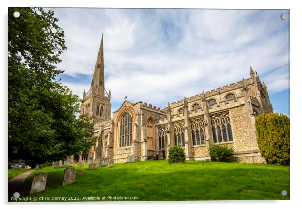 Thaxted Parish Church in Essex, UK Acrylic by Chris Dorney