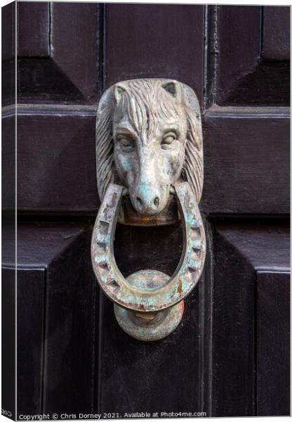 Horse Door Knocker Canvas Print by Chris Dorney