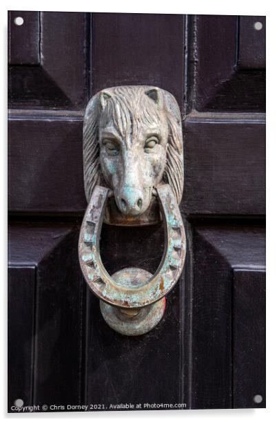 Horse Door Knocker Acrylic by Chris Dorney