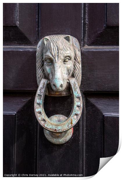 Horse Door Knocker Print by Chris Dorney