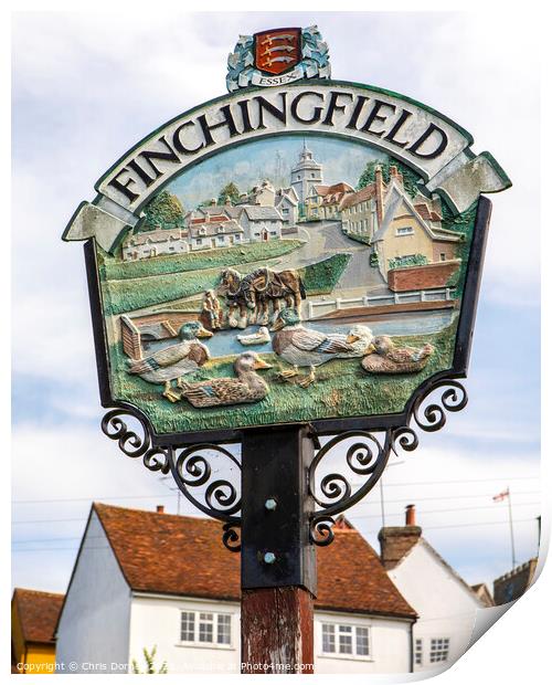 Finchingfield in Essex, UK Print by Chris Dorney