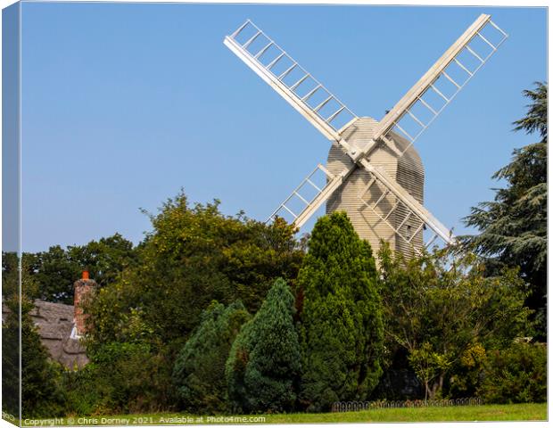 Duck End Mill in Finchingfield, Essex Canvas Print by Chris Dorney