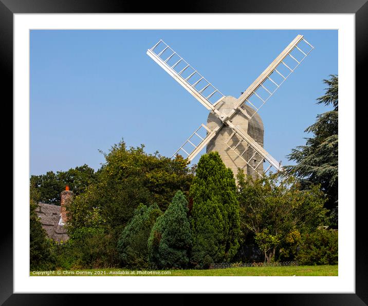 Duck End Mill in Finchingfield, Essex Framed Mounted Print by Chris Dorney