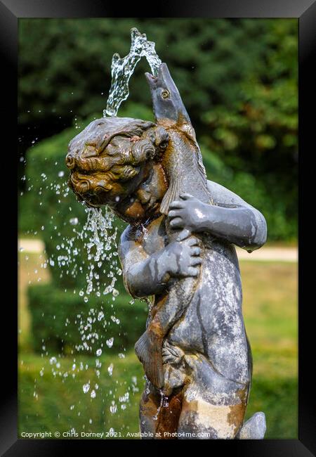 Fountain at Bridge End Garden in Saffron Walden, Essex Framed Print by Chris Dorney