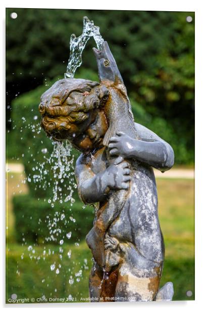 Fountain at Bridge End Garden in Saffron Walden, Essex Acrylic by Chris Dorney