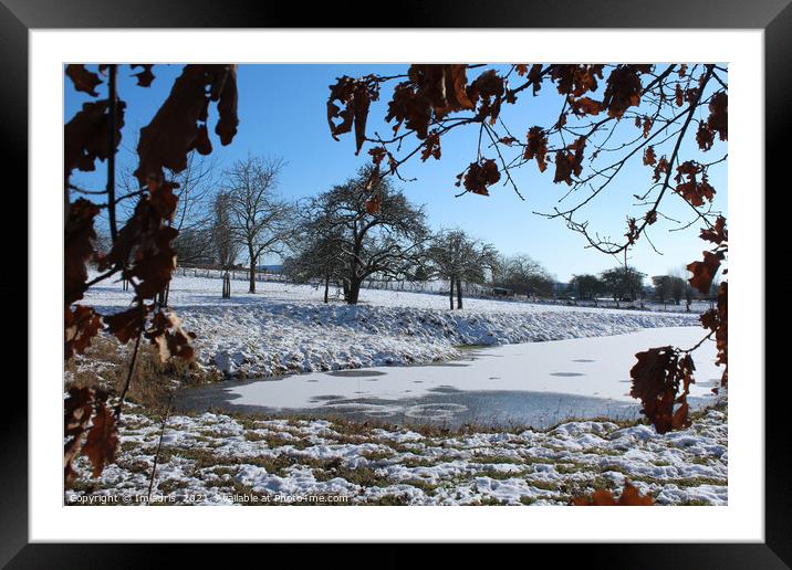Snowy Winter Landscape near Affligem, Belgium Framed Mounted Print by Imladris 
