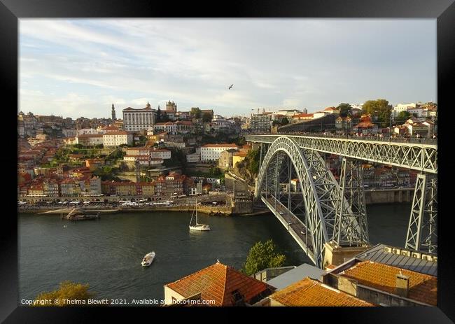 Bridge across the Douro Framed Print by Thelma Blewitt