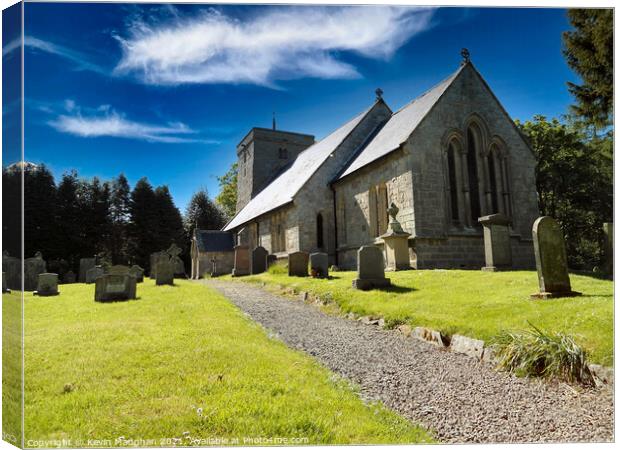 St Michael & All Angels Church In Ingram Village Canvas Print by Kevin Maughan