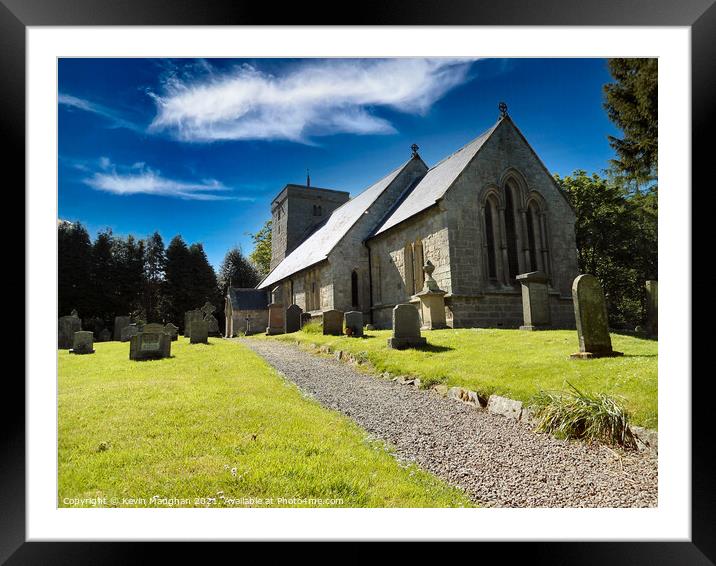 St Michael & All Angels Church In Ingram Village Framed Mounted Print by Kevin Maughan