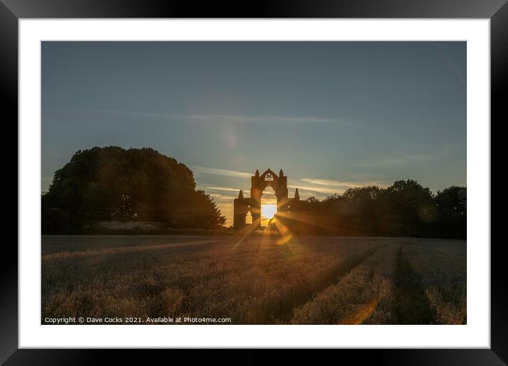Guisborough Priory at sunset Framed Mounted Print by Dave Cocks