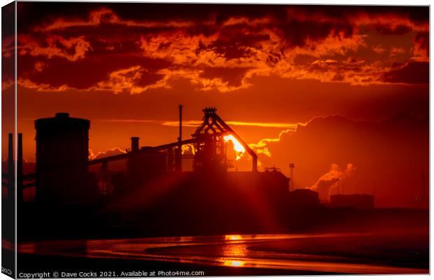 Redcar Blast Furnace at sunset Canvas Print by Dave Cocks