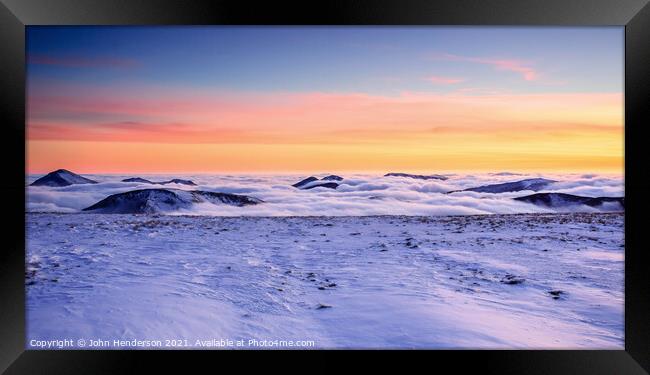 Snowdonia inversion panorama. Framed Print by John Henderson