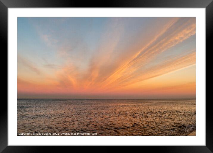 Sunset over the North Sea Framed Mounted Print by Dave Cocks