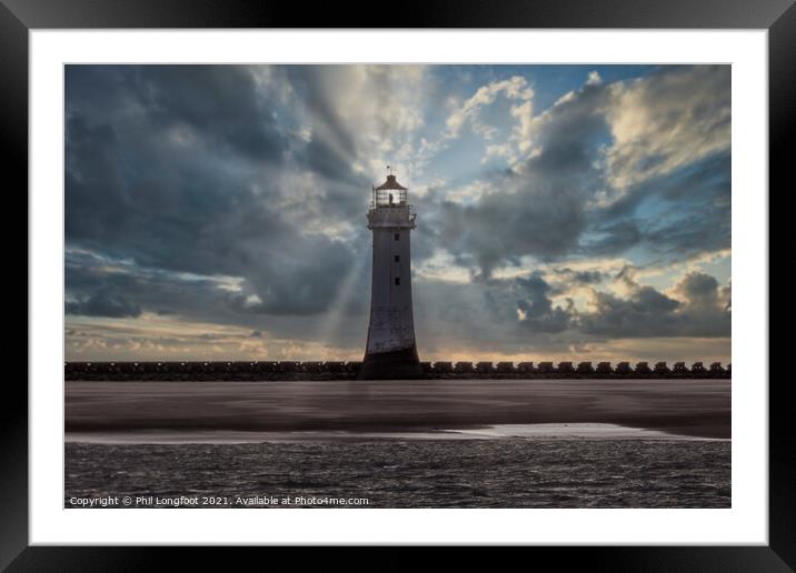 New Brighton Wirral as the sun sets Framed Mounted Print by Phil Longfoot