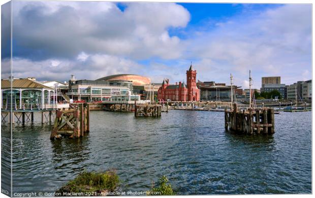 Cardiff Bay Waterfront, South Wales Canvas Print by Gordon Maclaren